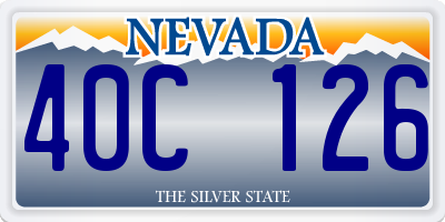 NV license plate 40C126