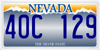 NV license plate 40C129