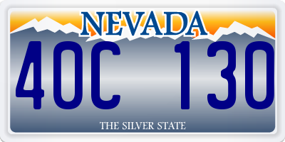 NV license plate 40C130