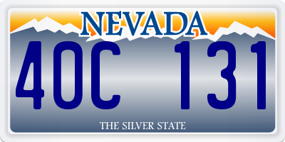 NV license plate 40C131