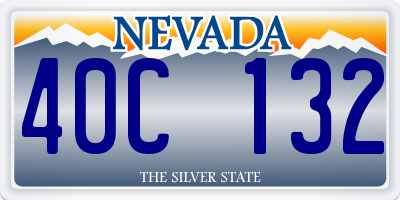 NV license plate 40C132