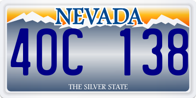 NV license plate 40C138