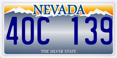 NV license plate 40C139