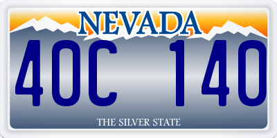 NV license plate 40C140