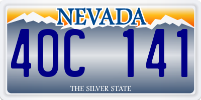 NV license plate 40C141