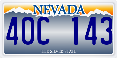 NV license plate 40C143