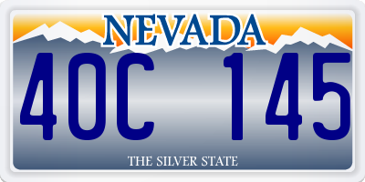 NV license plate 40C145