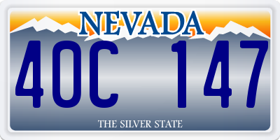 NV license plate 40C147