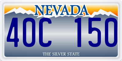 NV license plate 40C150