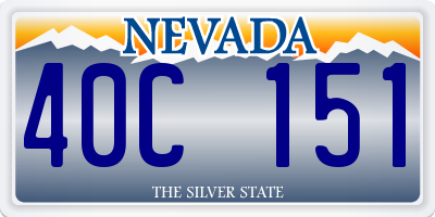 NV license plate 40C151