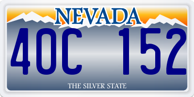 NV license plate 40C152