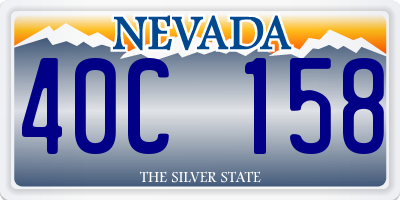 NV license plate 40C158