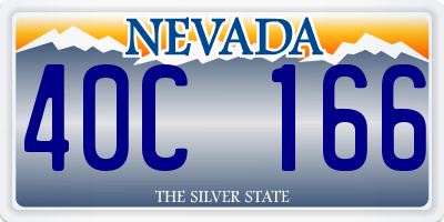 NV license plate 40C166