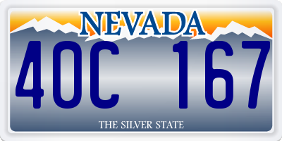 NV license plate 40C167
