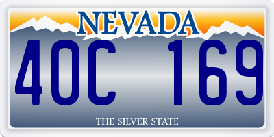 NV license plate 40C169