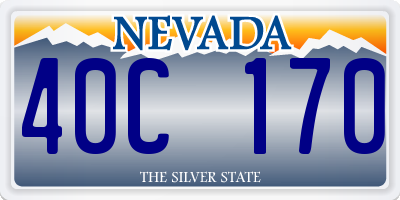 NV license plate 40C170