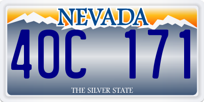 NV license plate 40C171