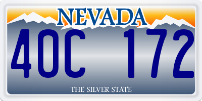 NV license plate 40C172