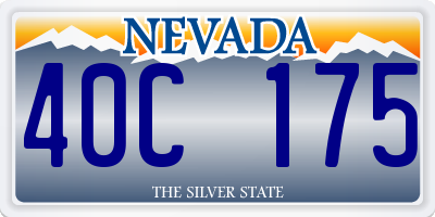 NV license plate 40C175