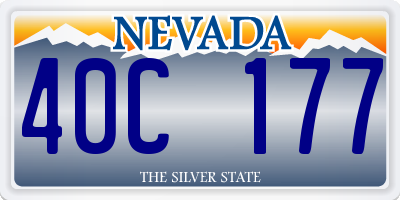 NV license plate 40C177