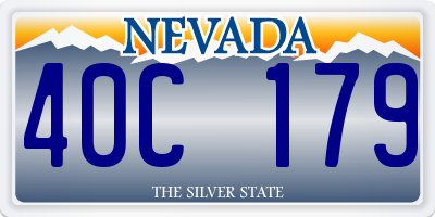 NV license plate 40C179