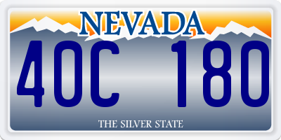 NV license plate 40C180