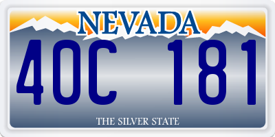 NV license plate 40C181