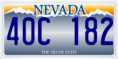 NV license plate 40C182
