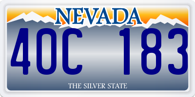 NV license plate 40C183