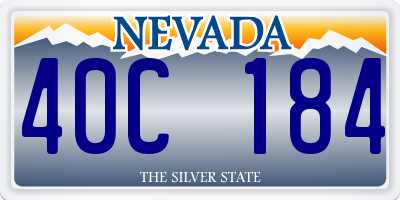 NV license plate 40C184