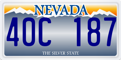 NV license plate 40C187