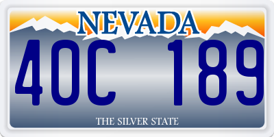 NV license plate 40C189