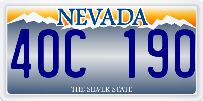 NV license plate 40C190