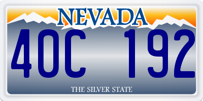 NV license plate 40C192