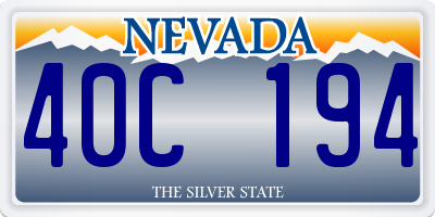 NV license plate 40C194