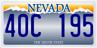NV license plate 40C195