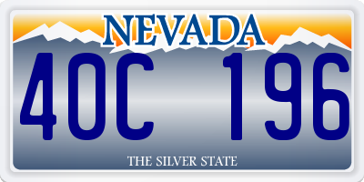 NV license plate 40C196