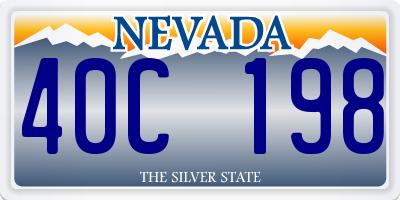 NV license plate 40C198