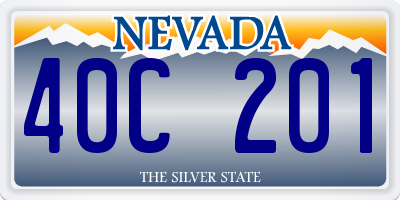 NV license plate 40C201