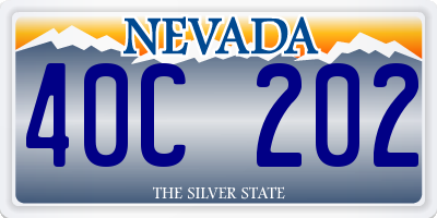NV license plate 40C202