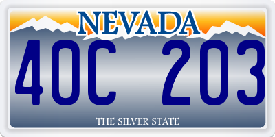 NV license plate 40C203