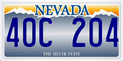 NV license plate 40C204