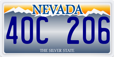 NV license plate 40C206