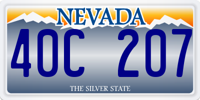 NV license plate 40C207