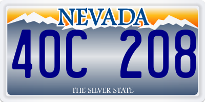 NV license plate 40C208