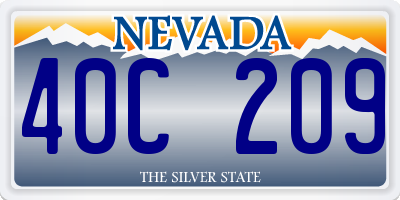 NV license plate 40C209