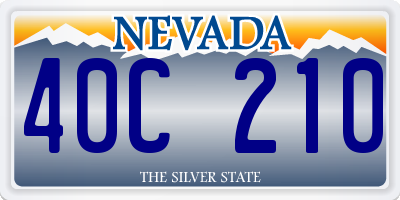 NV license plate 40C210