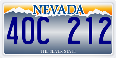 NV license plate 40C212