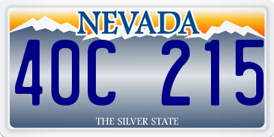 NV license plate 40C215