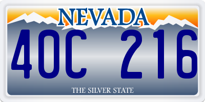 NV license plate 40C216